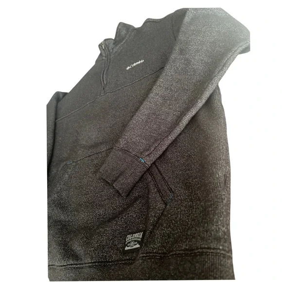 Columbia Mens‎ Black Gray Quarter Zip Mock Neck Kangaroo Pocket Casual Cozy XL - Picture 5 of 11